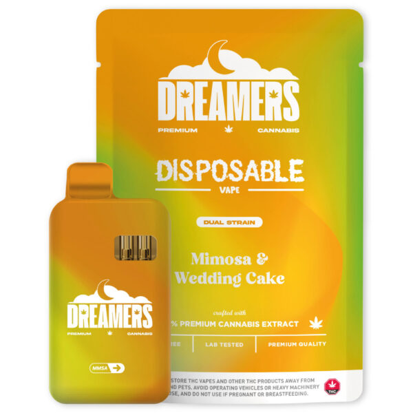 Dreamers – 6g Disposable THC Vape Pen – Mimosa & Wedding Cake