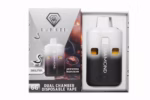Vape device with Dual Chamber design, branded Diamond, in sleek black and white packaging, emphasizing cannabis oils and concentrates for adult recreational use.