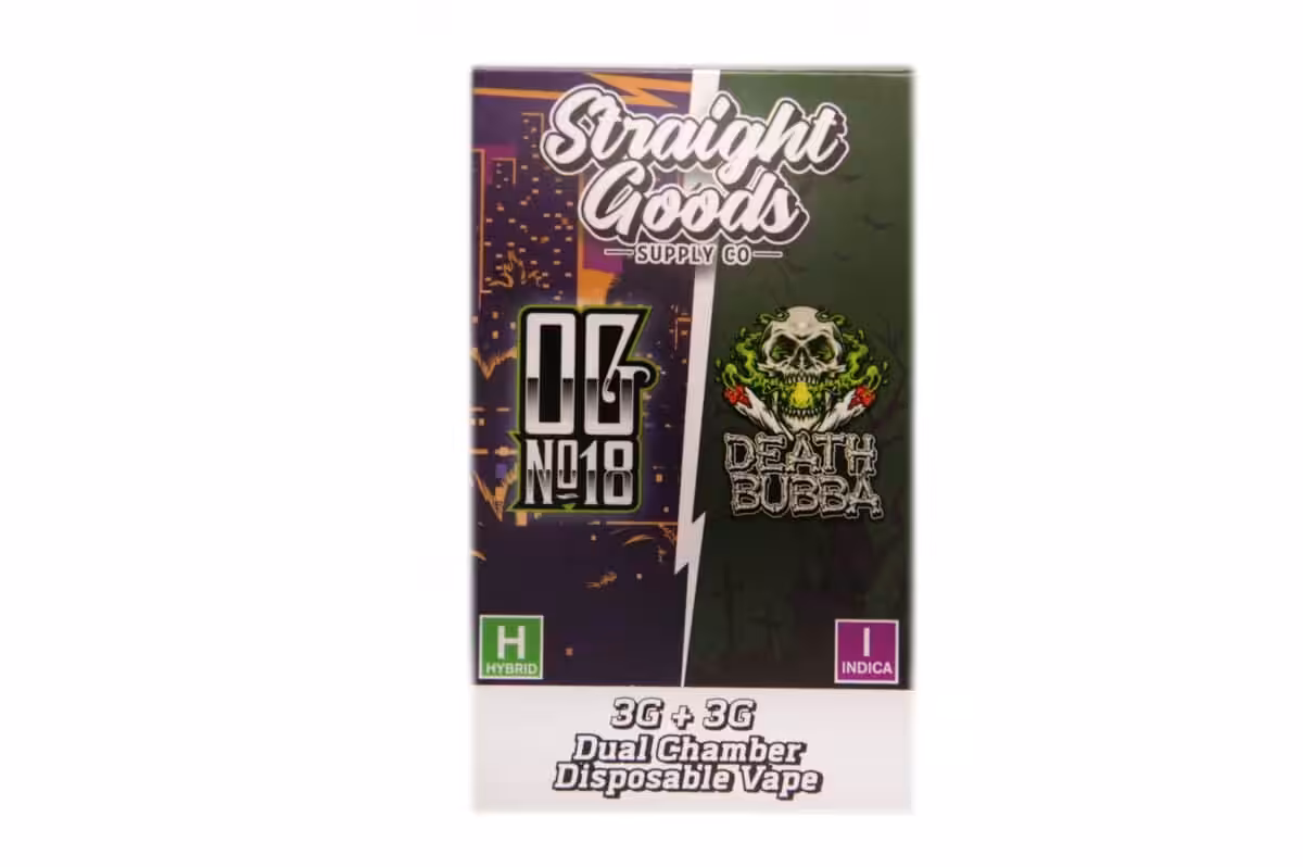 Premium cannabis vaporizer with dual chambers, hybrid and indica options, branding as Death Buba, perfect for discreet, high-quality cannabis consumption.