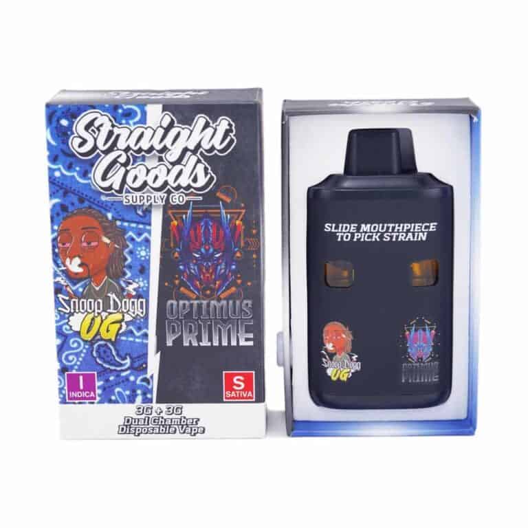 Portable disposable cannabis vape for discreet use, featuring Snoop Dogg UG and Optimus Prime designs. Perfect for cannabis enthusiasts seeking premium vapor experience.