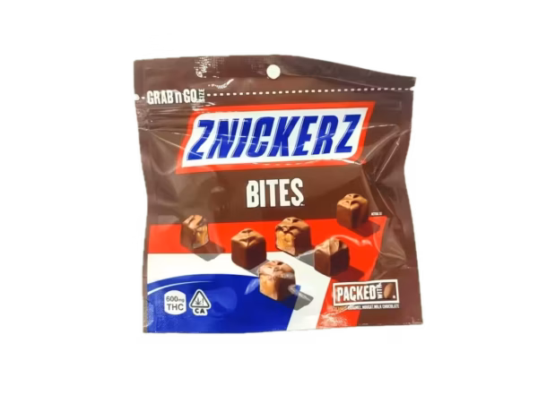 Delicious cannabis-infused Snickers bites with 600mg THC, perfect for discreet consumption. High-quality edible cannabis product from Great Canadian Buds, ideal for relaxation and recreational use.