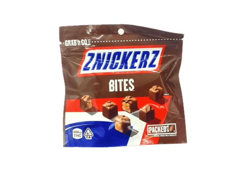 Delicious cannabis-infused Snickers bites with 600mg THC, perfect for discreet consumption. High-quality edible cannabis product from Great Canadian Buds, ideal for relaxation and recreational use.